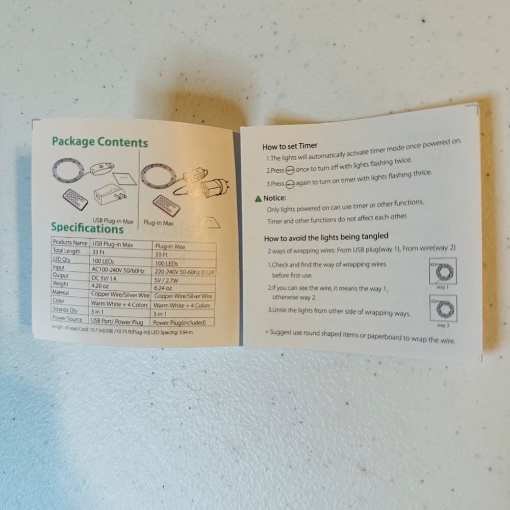 USB LED String Lights With Remote Control & Power Adapter Multiple Color Modes - Picture 7 of 7